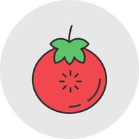 tomate línea lleno ligero circulo icono vector