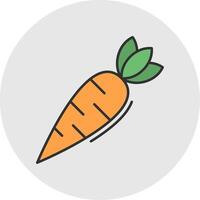 Carrot Line Filled Light Circle Icon vector