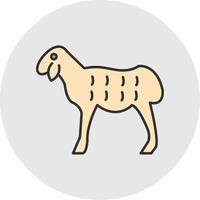 Sheep Line Filled Light Circle Icon vector