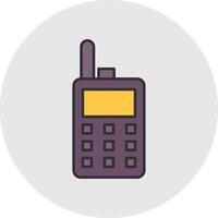 Walkie Talkie Line Filled Light Circle Icon vector