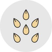Seeds Line Filled Light Circle Icon vector