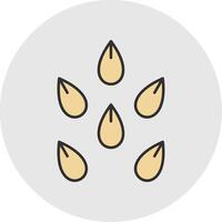 Seeds Line Filled Light Circle Icon vector