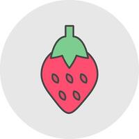 Strawberry Line Filled Light Circle Icon vector