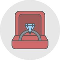 Ring Box Line Filled Light Circle Icon vector