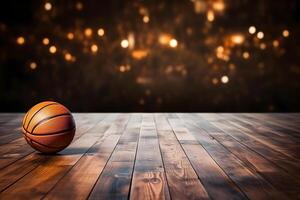 AI generated Basketball Decorated Tabletop with Copy Space photo