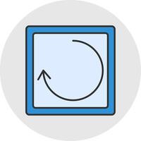 Rotate Line Filled Light Circle Icon vector