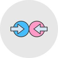 Collision Line Filled Light Circle Icon vector