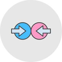 Collision Line Filled Light Circle Icon vector