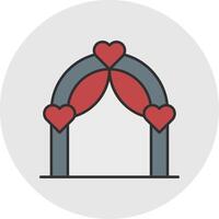 Wedding Arch Line Filled Light Circle Icon vector