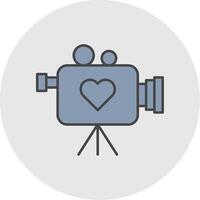 Wedding Video Line Filled Light Circle Icon vector