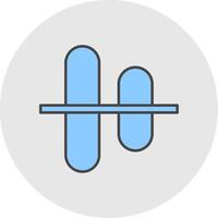 Vertical Align Centre Line Filled Light Circle Icon vector