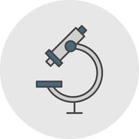 Microscope Line Filled Light Circle Icon vector