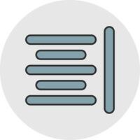 Horizontal Align Line Filled Light Circle Icon vector