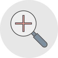 Zoom In Line Filled Light Circle Icon vector