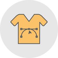 Shirt Design Line Filled Light Circle Icon vector