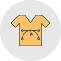 Shirt Design Line Filled Light Circle Icon vector