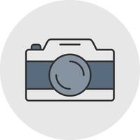Camera Line Filled Light Circle Icon vector