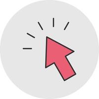 Mouse Cursor Line Filled Light Circle Icon vector