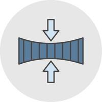 Elasticity Line Filled Light Circle Icon vector