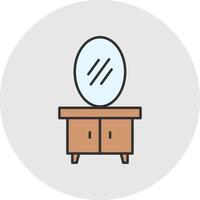 Dressing Table Line Filled Light Circle Icon vector