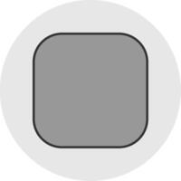 Round Corner Line Filled Light Circle Icon vector