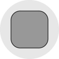 Round Corner Line Filled Light Circle Icon vector