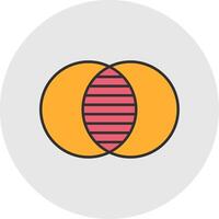 Overlap Line Filled Light Circle Icon vector