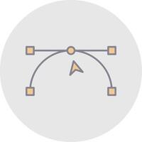Anchor Point Line Filled Light Circle Icon vector