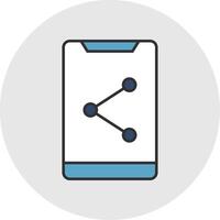 Share Line Filled Light Circle Icon vector