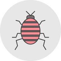 Bug Line Filled Light Circle Icon vector