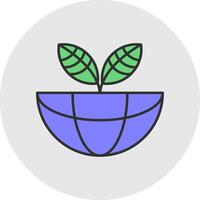 Ecosystem Line Filled Light Circle Icon vector
