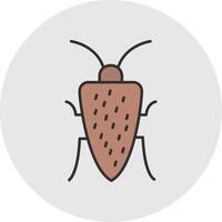 Cockroach Line Filled Light Circle Icon vector