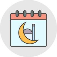 calendario línea lleno ligero circulo icono vector