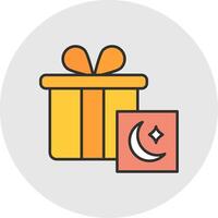 Gifts Line Filled Light Circle Icon vector