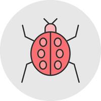 insecto línea lleno ligero circulo icono vector