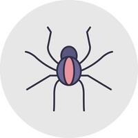 araña línea lleno ligero circulo icono vector