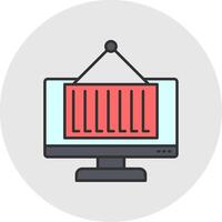 Shipment Line Filled Light Circle Icon vector