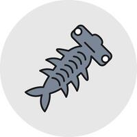 Hammerhead Line Filled Light Circle Icon vector