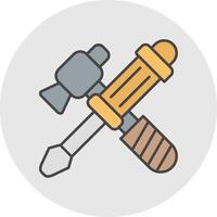 Repair Tools Line Filled Light Circle Icon vector