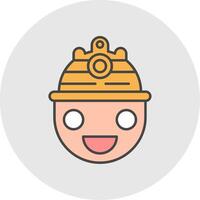 Helmet Line Filled Light Circle Icon vector