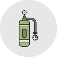 Oxygen Tank Line Filled Light Circle Icon vector