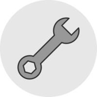 Spanner Line Filled Light Circle Icon vector