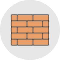 Brickwall Line Filled Light Circle Icon vector