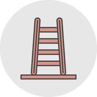 Step Ladder Line Filled Light Circle Icon vector