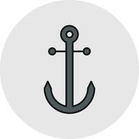 Anchor Line Filled Light Circle Icon vector