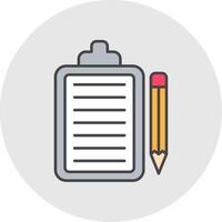 Note Line Filled Light Circle Icon vector