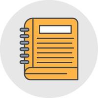 Notebook Line Filled Light Circle Icon vector