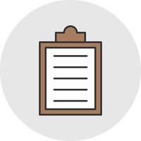 Clipboard Line Filled Light Circle Icon vector
