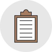 Clipboard Line Filled Light Circle Icon vector
