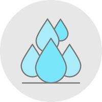 Water Drops Line Filled Light Circle Icon vector